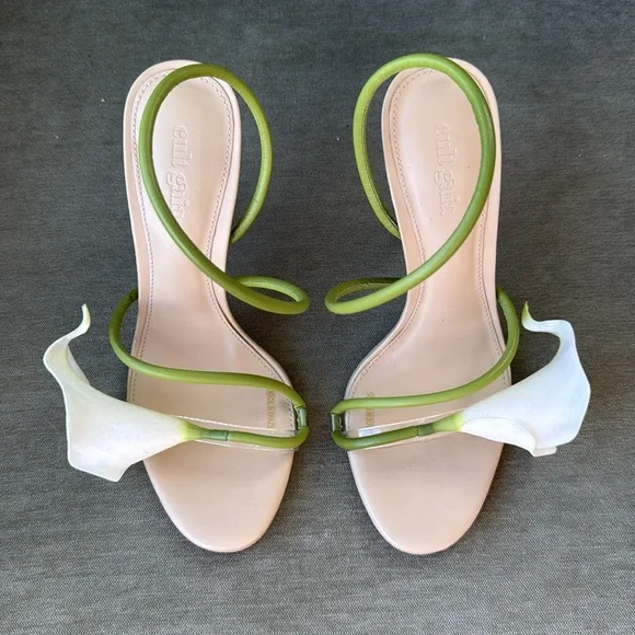 Cult Gaia Cassidy Heels Calla Lily Floral Statement Stiletto Sandal 37.5 - Picture 5 of 12